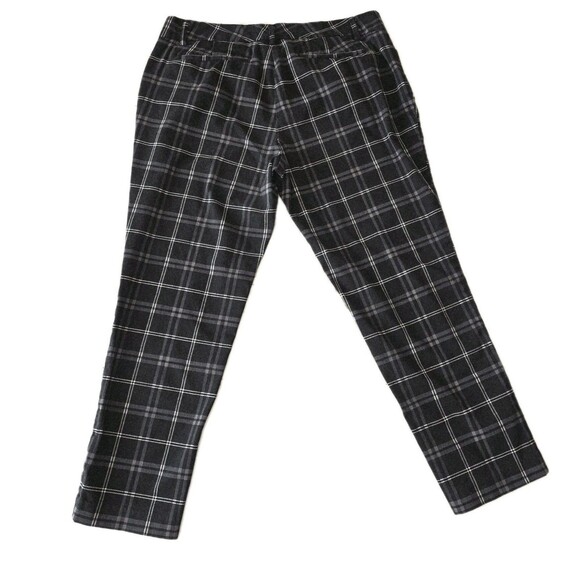 Worthington Black & White Plaid Ankle Crop Pants | Size 10 | Mid-Rise Skinny Fit - Picture 2 of 5